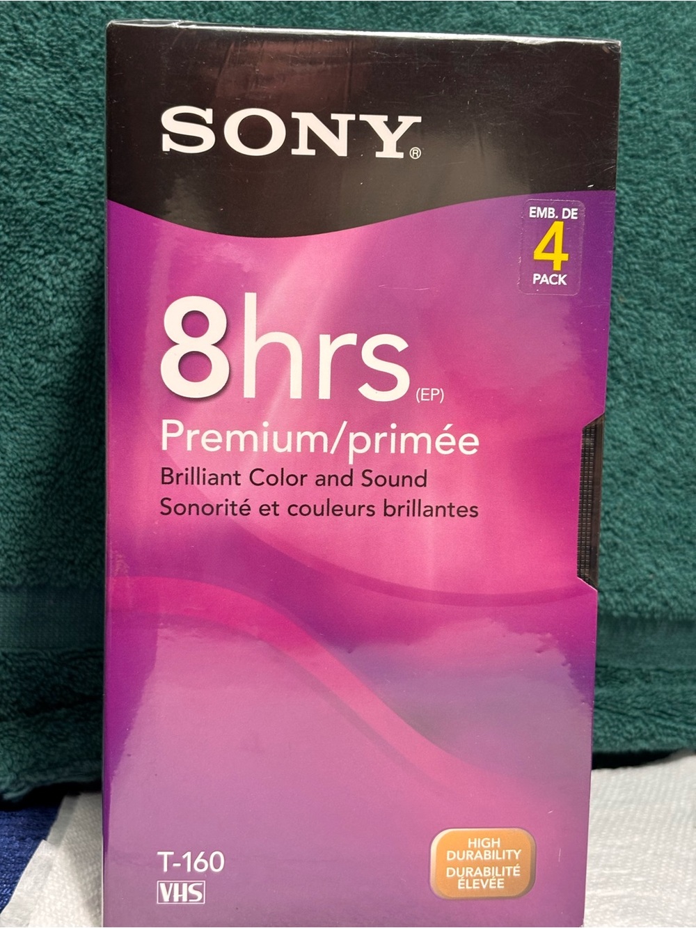 Vtg. Sony 8 Hour (EP) Premium Grade VHS Blank Tapes T-160 4 pack